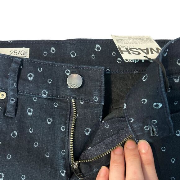 Gap Skinny Legging Jean Raindrop Print Dark Blue Size 25 - Picture 3 of 10